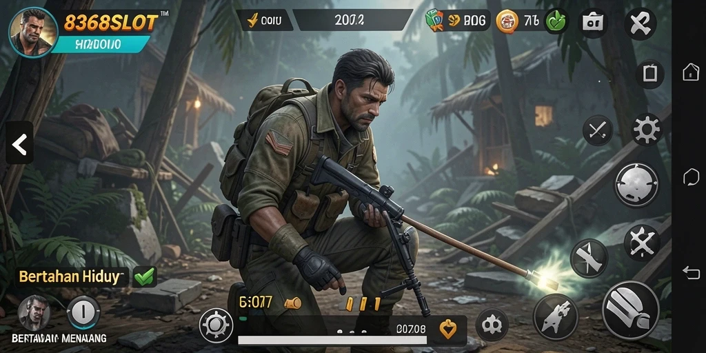 Tampilan antarmuka yang menarik dari 8368SLOT dalam game Bertahan Hidup.