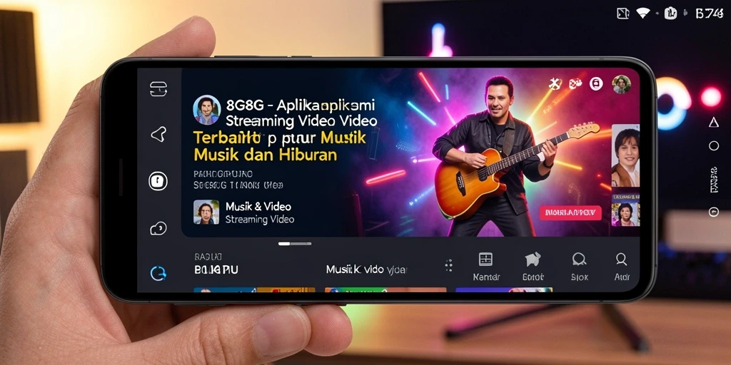Tampilan antarmuka aplikasi Streaming Video 8G8G yang modern dan menarik.