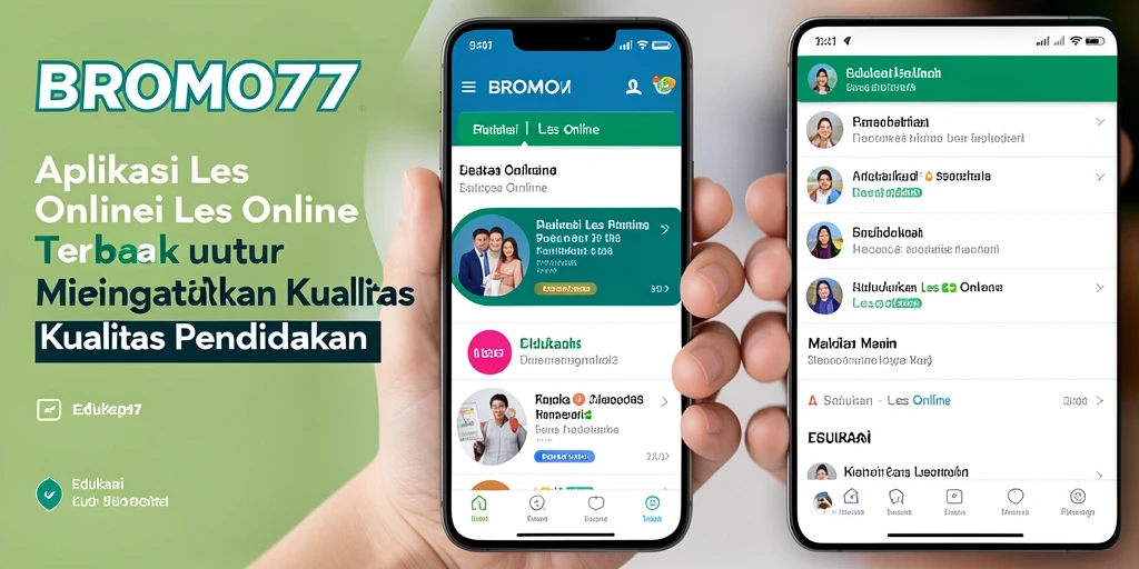 Antarmuka aplikasi BROMO77 menampilkan fitur-fitur Les Online yang intuitif.