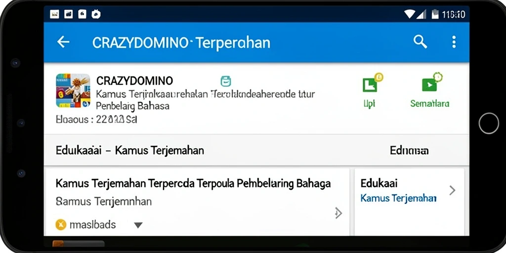 Antarmuka aplikasi CRAZYDOMINO yang ramah pengguna untuk terjemahan kata.