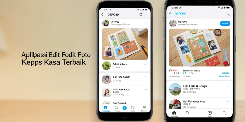 Tampilan utama DEPO89 dengan fitur edit foto kertas kaca.