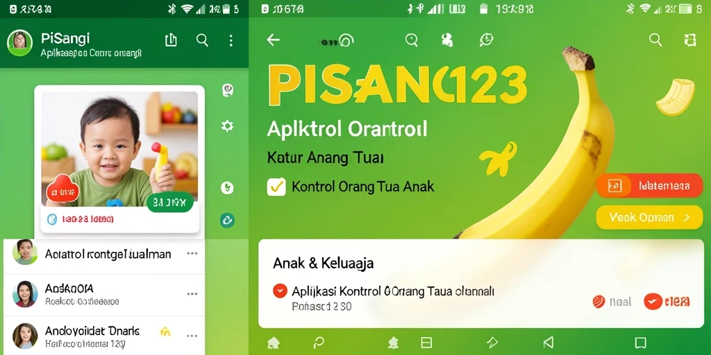Antarmuka PISANG123 yang ramah anak dan orang tua.