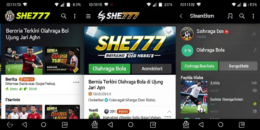 Tampilan antarmuka SHE777 yang intuitif untuk berita olahraga bola.