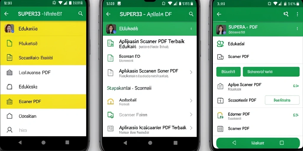 Tampilan antarmuka SUPER33 dengan fitur Scanner PDF yang lengkap.