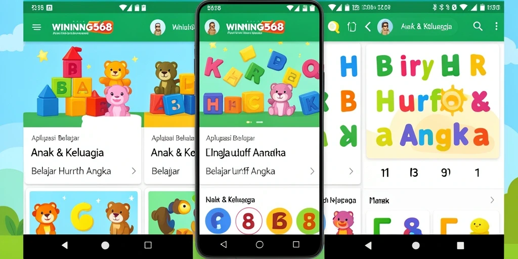 Tampilan antarmuka aplikasi Belajar Huruf Angka yang interaktif dan menarik.